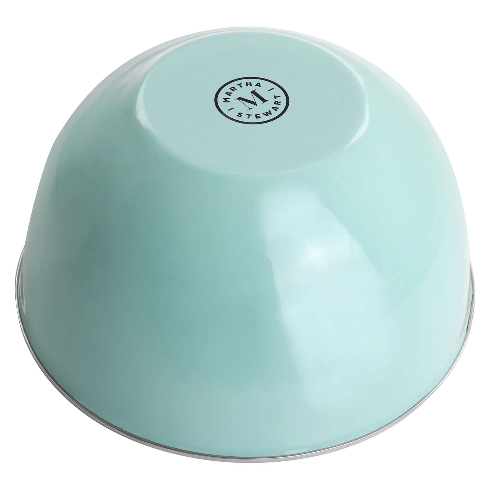 Martha Stewart Turquoise Enamel Mixing Bowl and Lid Set